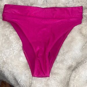 Hot pink high waisted swim bottoms